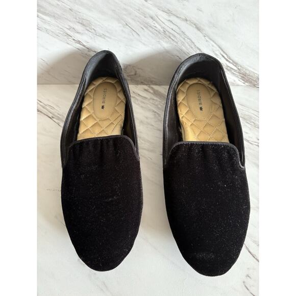 Birdies Starling Black Velvet Loafer -Size 9 Twee Capsule Classic Holiday Office - Picture 6 of 13